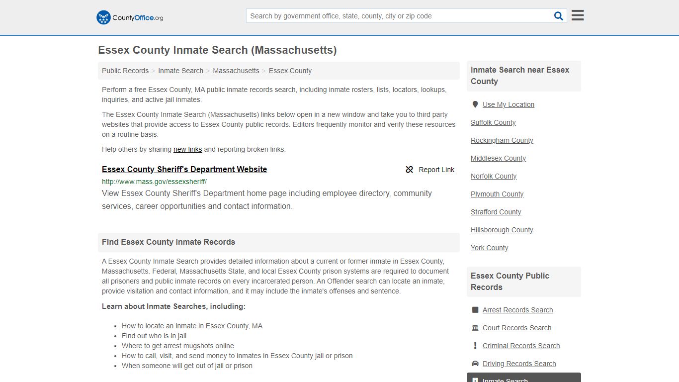 Inmate Search - Essex County, MA (Inmate Rosters & Locators)